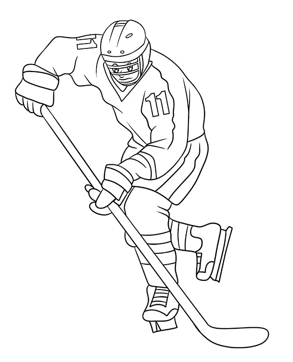 nhl zawodnik kreskowkowy jazda kolorowanka