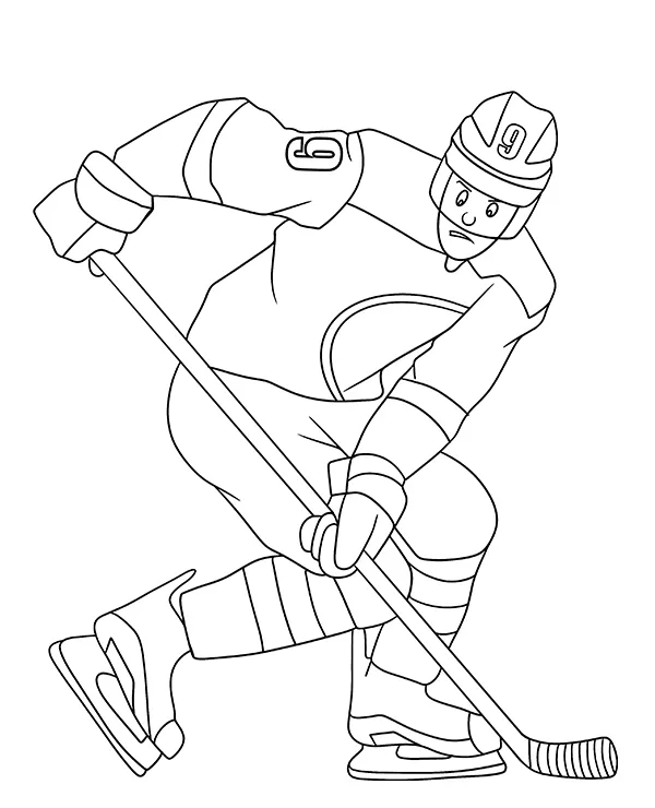 nhl zawodnik kreskowkowy obronca kolorowanka