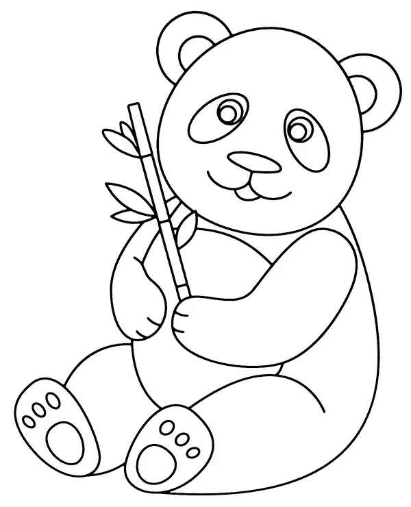 panda z bambusem kolorowanka zwierzeta azji