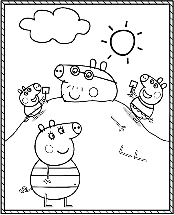peppa kolorowanka plaza wakacje