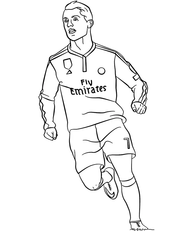 pilka nozna cristiano ronaldo kolorowanka
