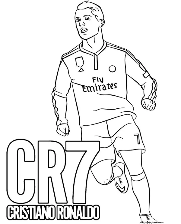 pilkarz cristiano ronaldo cr7 kolorowanka