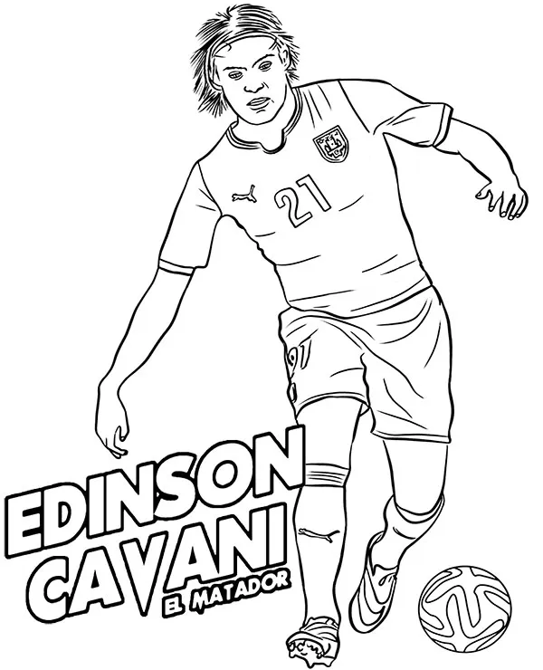 pilkarz edinson cavani kolorowanka