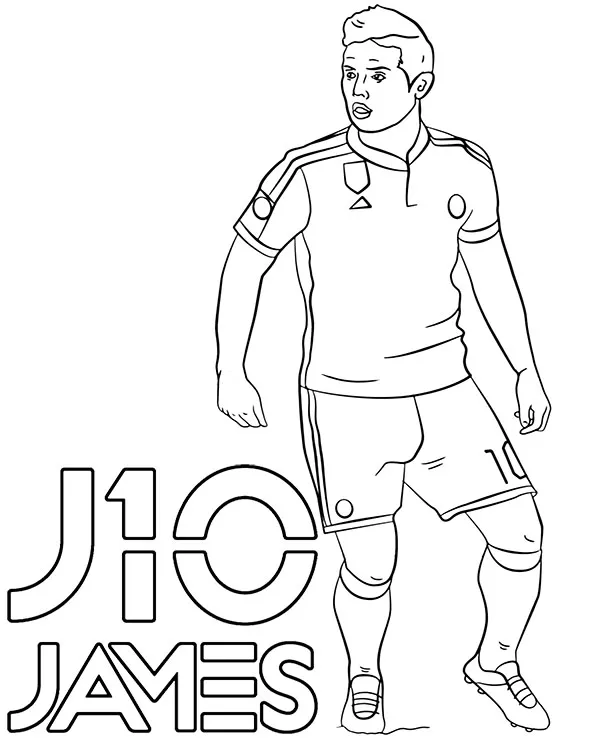 pilkarz james rodriguez kolorowanka