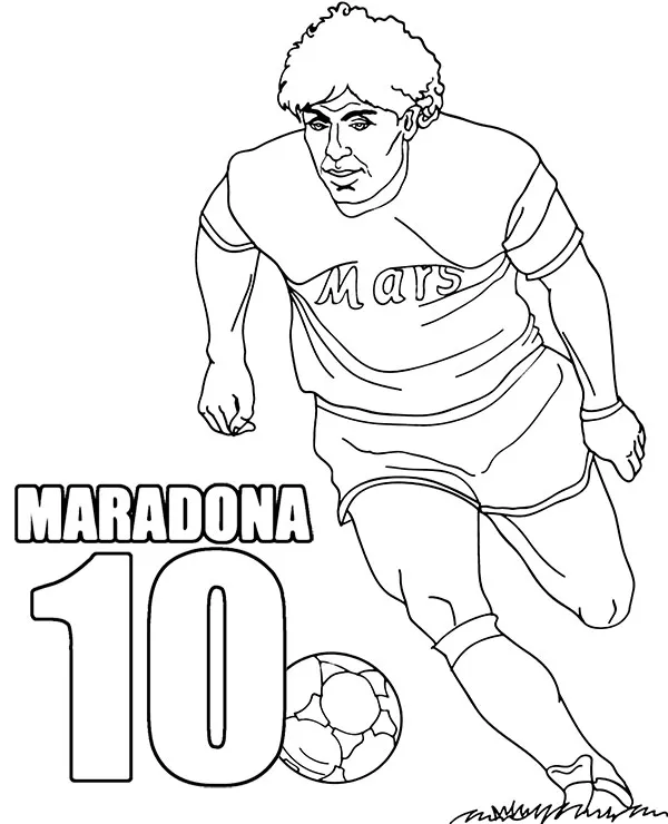 pilkarz legenda maradona kolorowanka