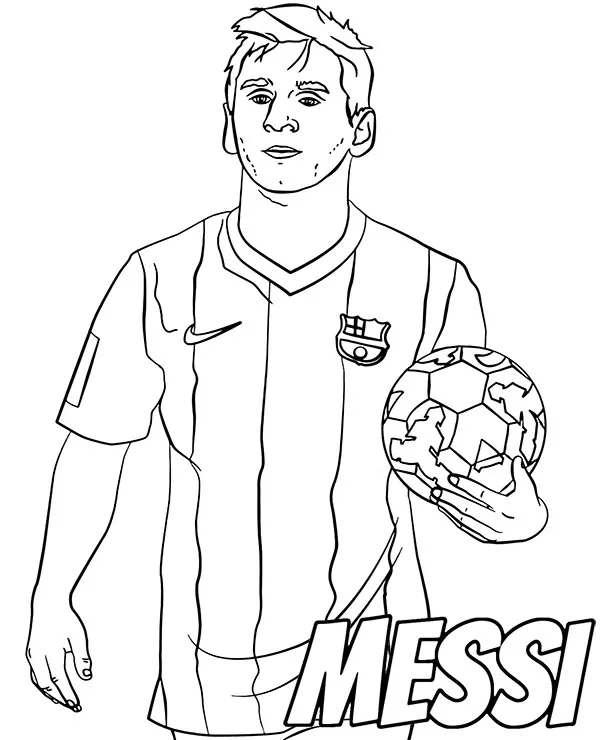 pilkarz messi lionel kolorowanka
