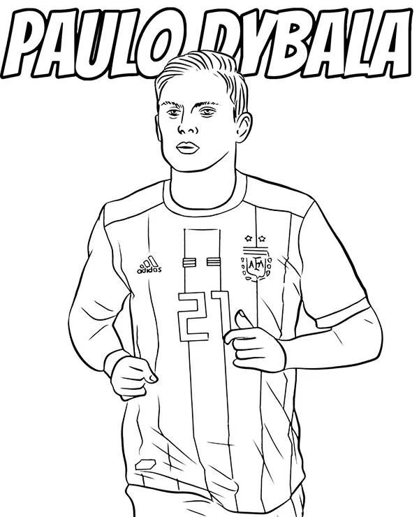 pilkarz paulo dybala kolorowanka