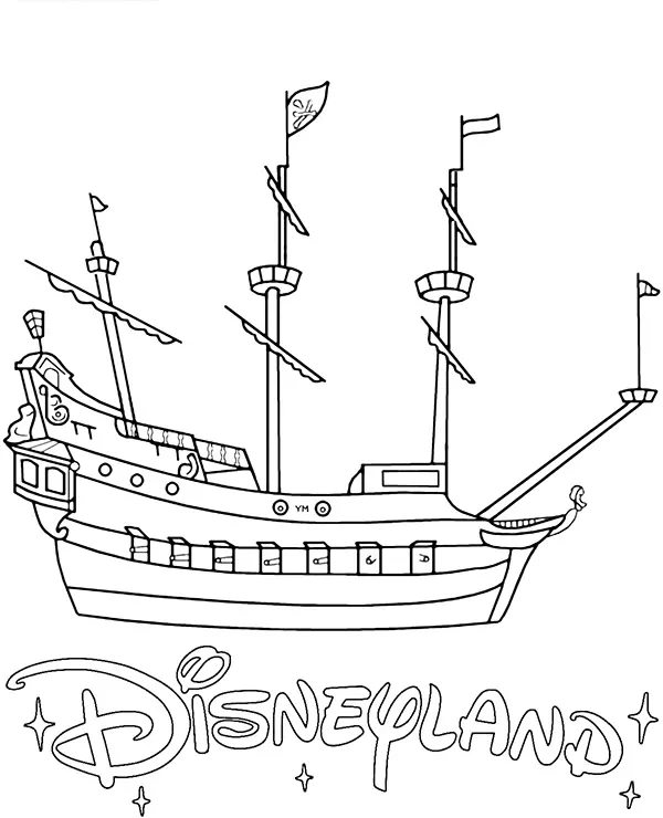 piracki galeon kolorowanka disneyland