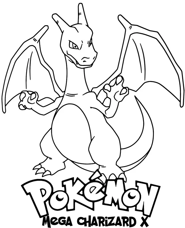 pokemon kolorowanka mega charizard x