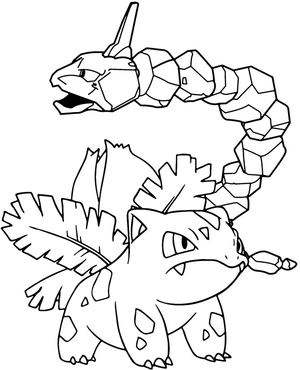 pokemon malowanka ivysaur onix