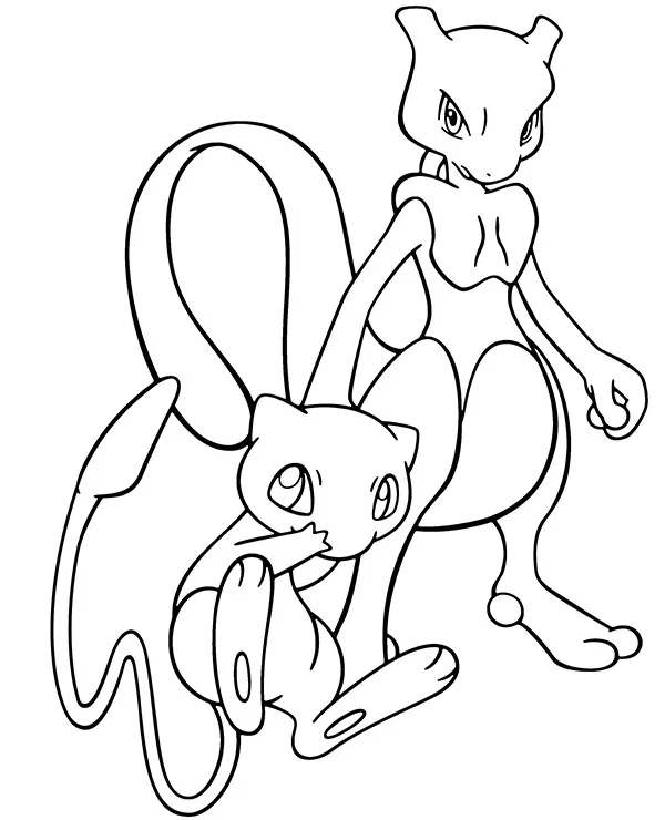pokemon malowanka mew mewtwo