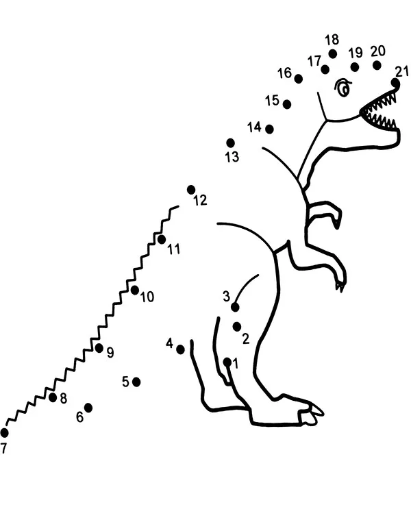 polacz punkty dinozaur obrazek do pobrania