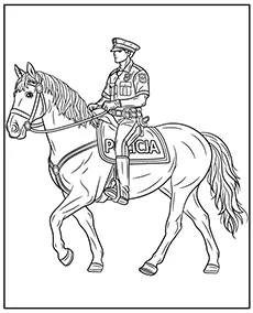 policjant na koniu kolorowanka do druku mini