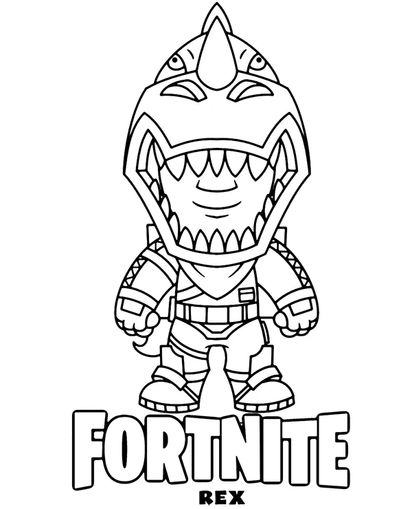 pop fortnite kolorowanka rex
