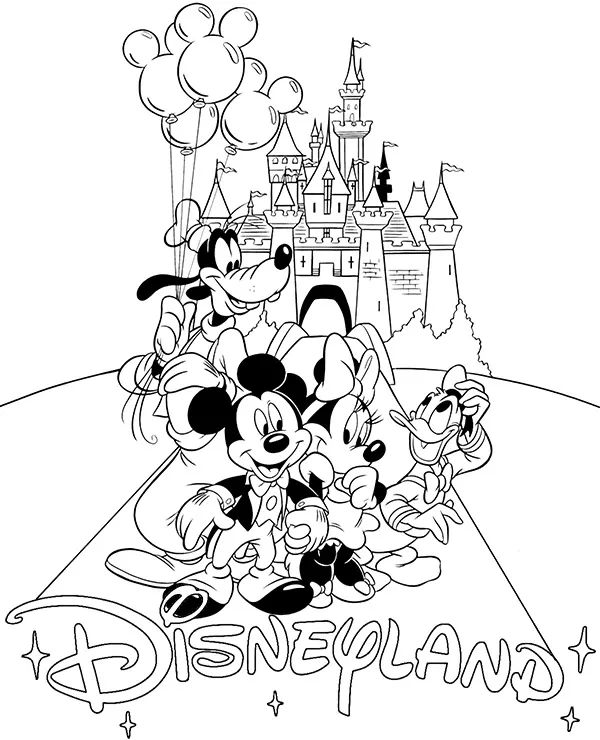 postacie disney kolorowanka disneyland