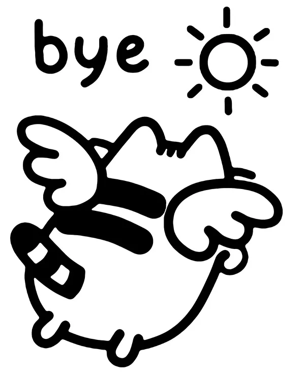 https://kolorowanki.site/wp content/uploads/2025/04/pusheen kolorowanka bye