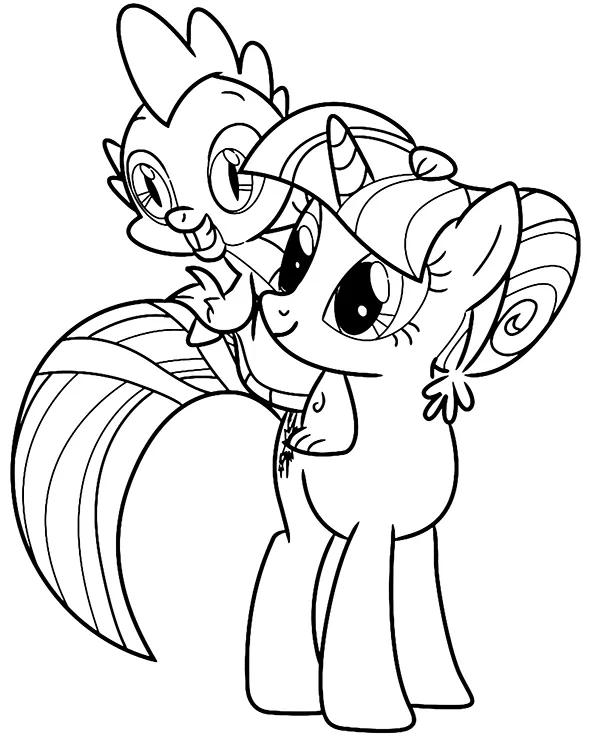 https://kolorowanki.site/wp content/uploads/2025/04/smok spike i kucyk pony kolorowanka