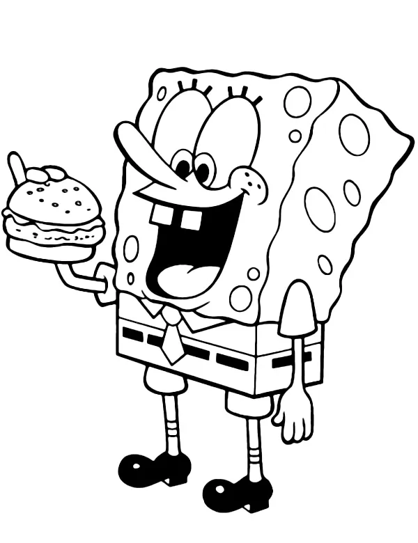 https://kolorowanki.site/wp content/uploads/2025/04/spongebob kolorowanka z hamburgerem