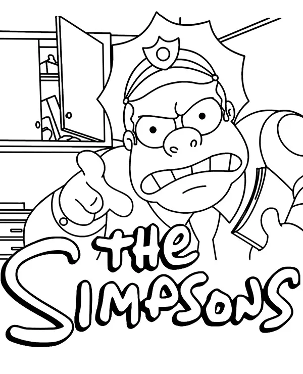 https://kolorowanki.site/wp content/uploads/2025/04/szeryf wiggum kolorowanka