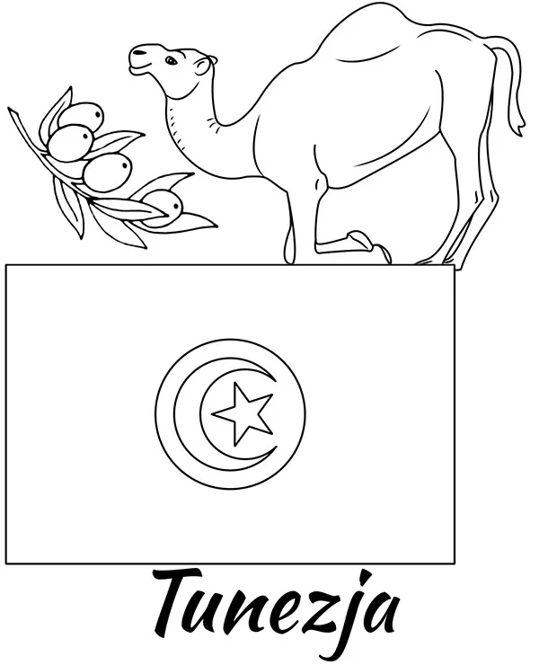 https://kolorowanki.site/wp content/uploads/2025/04/tunezja flaga tunezyjska kolorowanka