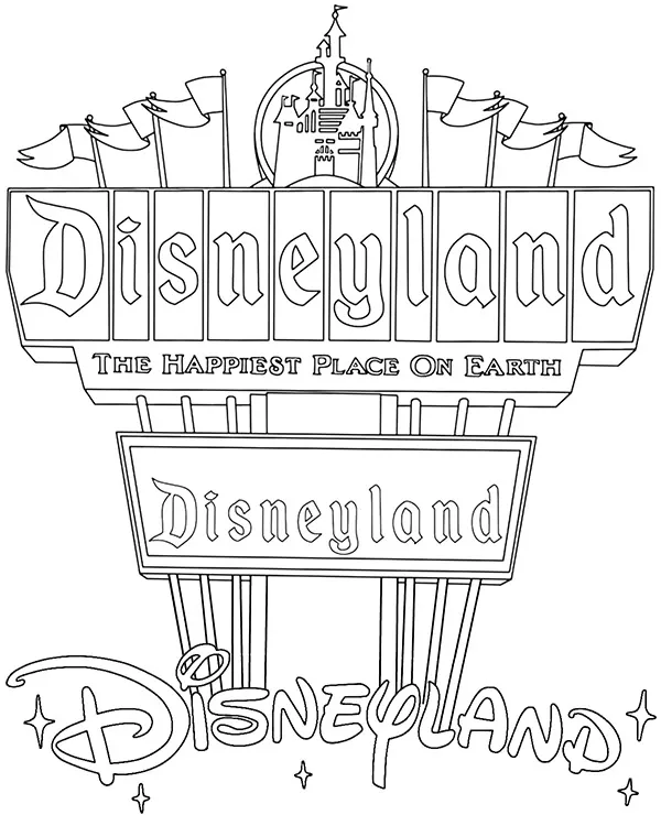 https://kolorowanki.site/wp content/uploads/2025/04/wejscie disneyland kolorowanka