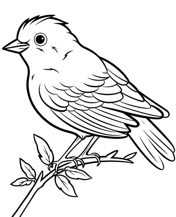 https://kolorowanki.site/wp content/uploads/2025/04/wrobel na galezi kolorowanka ptak