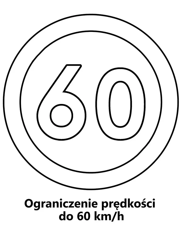 https://kolorowanki.site/wp content/uploads/2025/04/znak drogowy kolorowanka ograniczenie predkosci 60