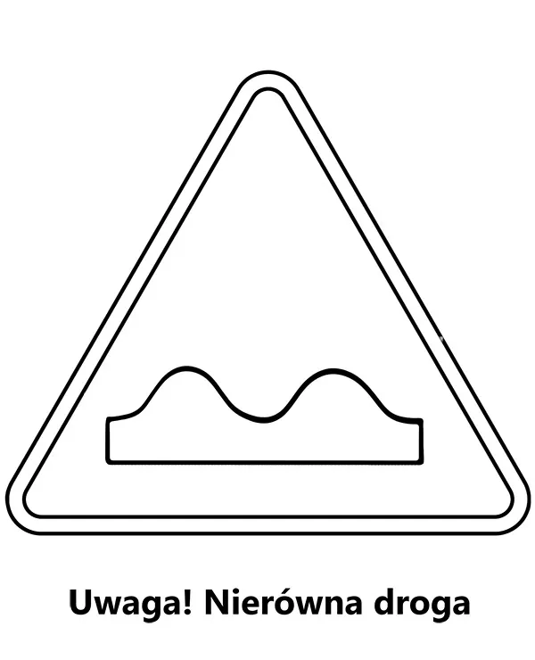 https://kolorowanki.site/wp content/uploads/2025/04/znak drogowy kolorowanka uwaga nierowna droga