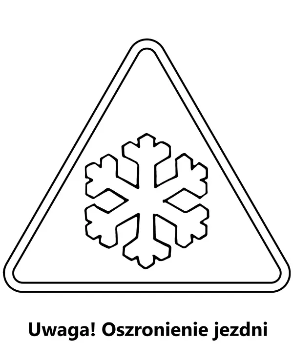 https://kolorowanki.site/wp content/uploads/2025/04/znak drogowy kolorowanka uwaga oszronienie jezdni
