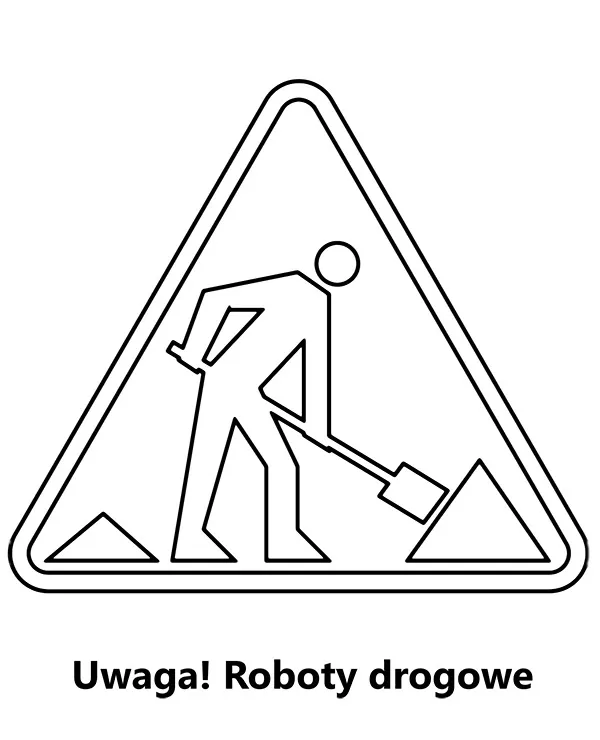 https://kolorowanki.site/wp content/uploads/2025/04/znak drogowy kolorowanka uwaga roboty drogowe