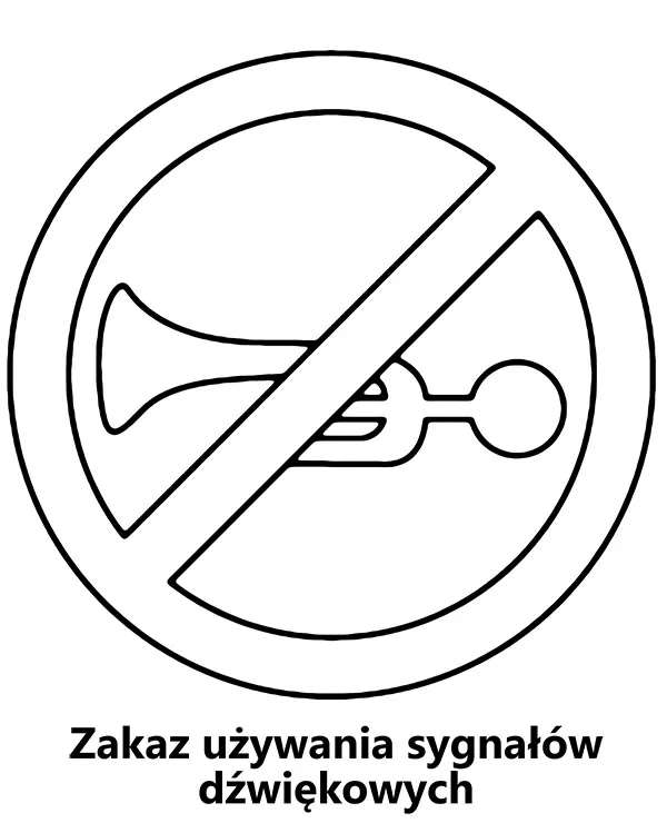 https://kolorowanki.site/wp content/uploads/2025/04/znak drogowy kolorowanka zakaz uzywania sygnalow dzwiekowych