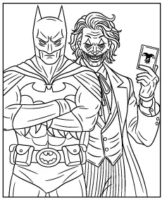 Batman kolorowanka do druku z jokerem