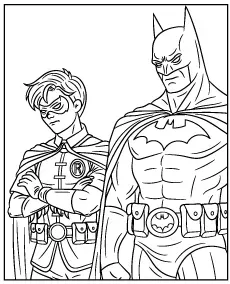 Batman kolorowanka do druku z robinem mini