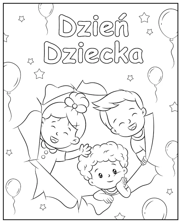 dzien dziecka kolorowanka plakat