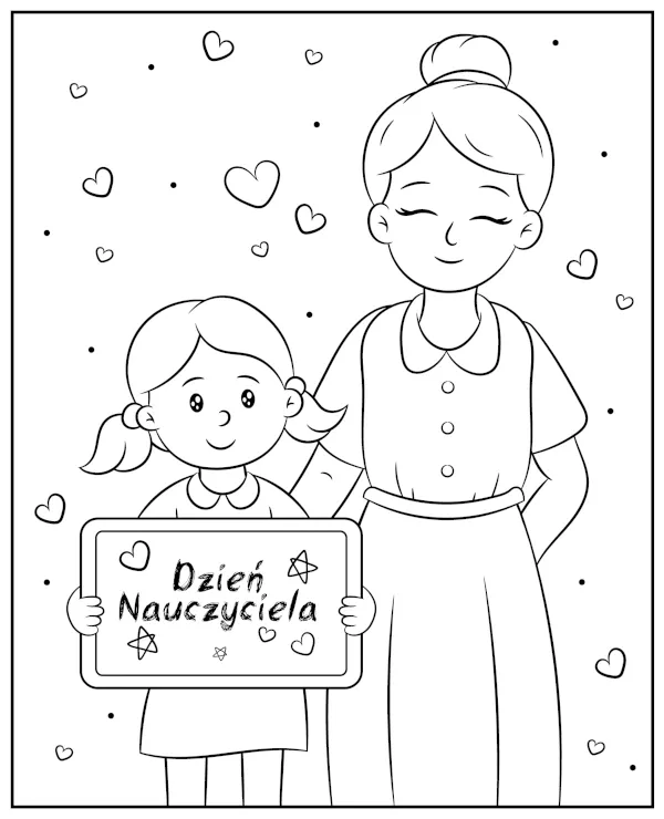 dzien nauczyciela kolorowanka tabliczka