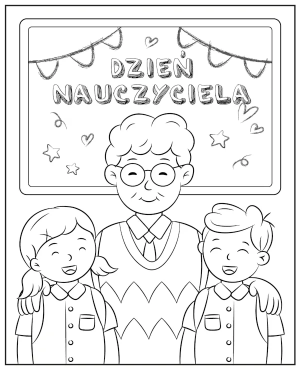 dzien nauczyciela z uczniami