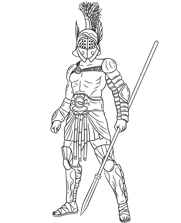 gladiator z wlucznia kolorowanka