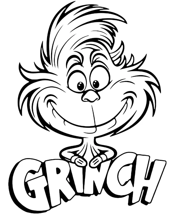grinch kolorowanka do druku z logo