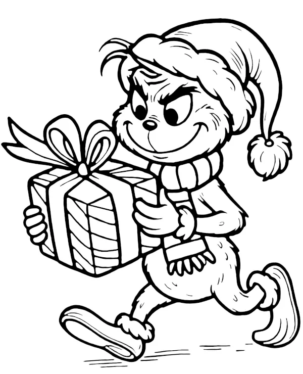 grinch kolorowanka do druku prezent