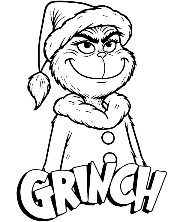 grinch kolorowanka do druku z logo