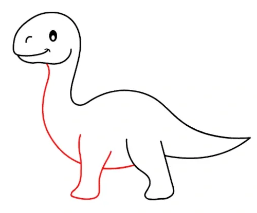 jak narysowac dinozaura krok 5 przednia noga