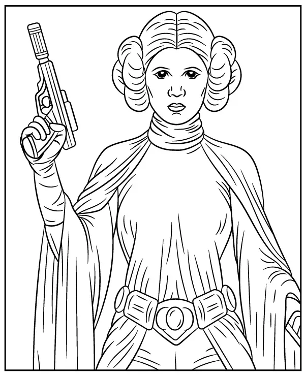 Ksiezniczka Leia kolorowanki star wars