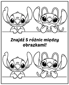 Lilo i Stitch zadanie znajdz 5 roznic