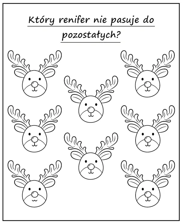 niepasujacy renifer boze narodzenie zadanie
