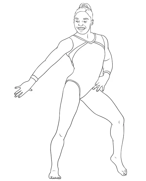 https://kolorowanki.site/wp content/uploads/2025/04/Simone Biles kolorowanka gimnastyczka artystyczna
