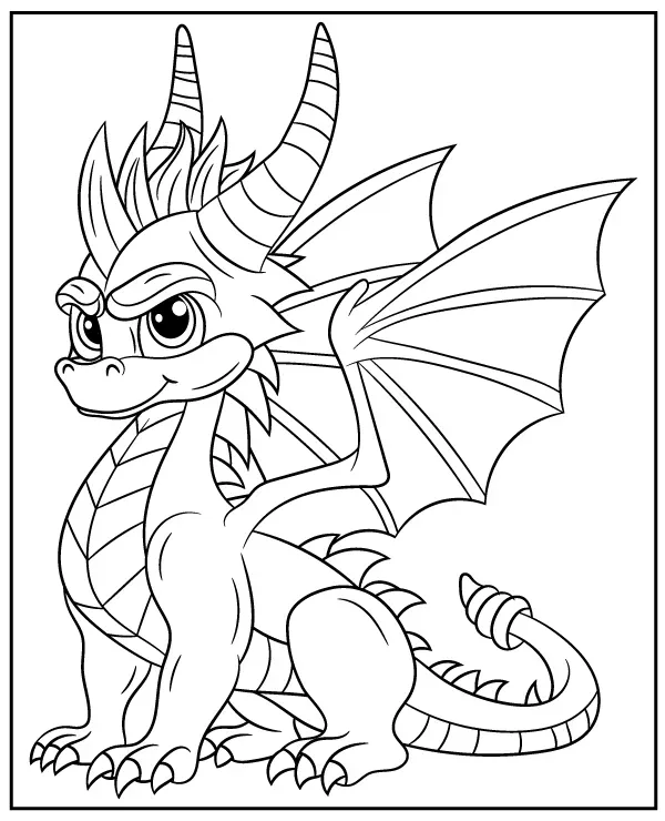 https://kolorowanki.site/wp content/uploads/2025/04/Spyro skrzydlaty smok kolorowanka do druku