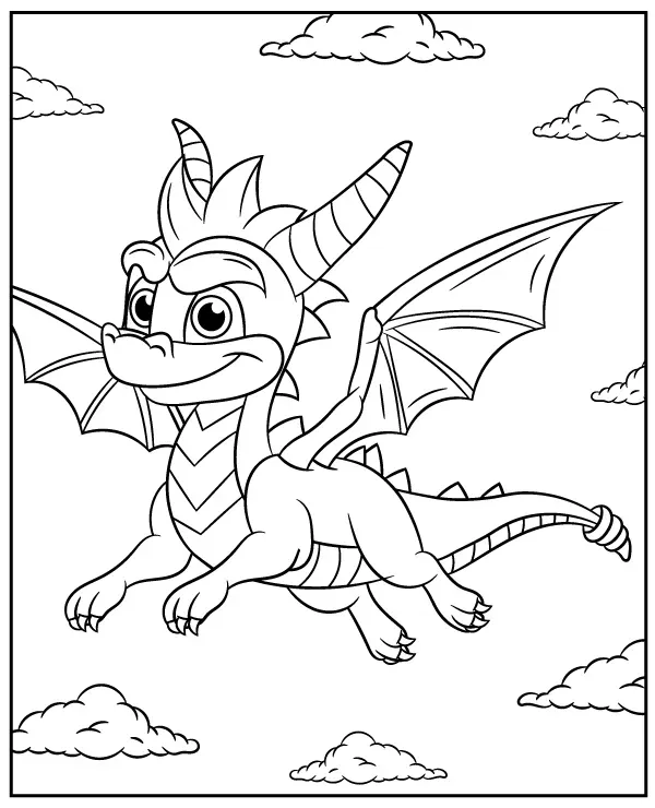 https://kolorowanki.site/wp content/uploads/2025/04/Spyro smok kolorowanka do druku