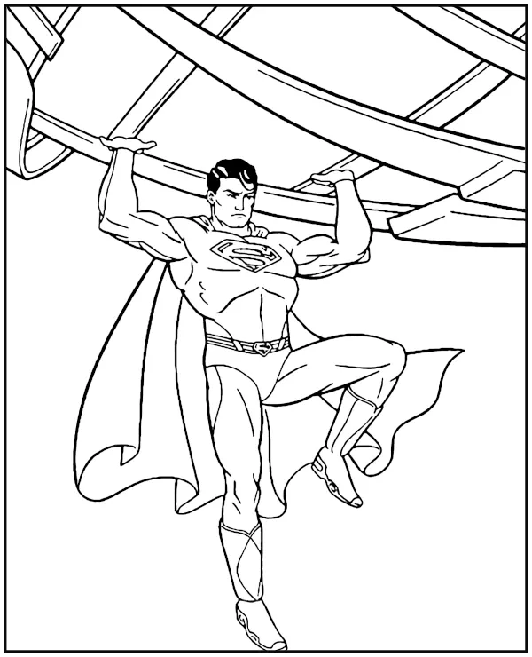 https://kolorowanki.site/wp content/uploads/2025/04/superman i pociag kolorowanka