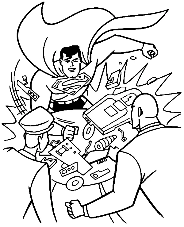 https://kolorowanki.site/wp content/uploads/2025/04/superman i zloczyncy kolorowanka