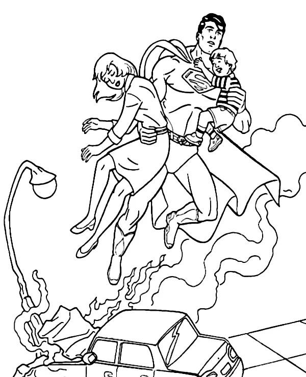 https://kolorowanki.site/wp content/uploads/2025/04/superman ratuje rodzine kolorowanka
